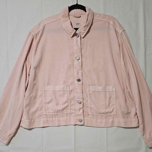GAP Light Pink Button-Up Jacket with Front Pockets - Picture 1 of 4